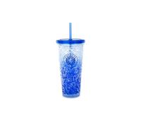 Sporting Profiles Official Glasgow Rangers FC Freezer Cup with Straw 600ml - Reusable Football Fan Drink Cup - Keeps Drinks Cold