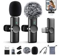 SPORTKEE Wireless Lavalier Microphone for iPhone iPad, Plug-Play Mini Mic with Noise Reduction, 2.4GHz Lapel Microphone for Video Recording, Interview, Vlogging