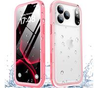 SPORTLINK for iPhone 17 Pro Waterproof Case - Built in Screen Protector Rugged/Dustproof/Full Body Shockproof/Dropproof/IP68 Underwater for iPhone 17 Pro Case 6.3 inch Pink/Frosted Clear