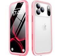 SPORTLINK for Waterproof iPhone 17 Pro Max Case - Built in Screen Protector/Full Body Dustproof/Shockproof/Dropproof/IP68 Underwater for iPhone 17 Pro Max Case 6.9 inch Pink/Frosted Clear