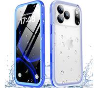 SPORTLINK for Waterproof iPhone 17 Pro Max Case - Built in Screen Protector/Full Body Dustproof/Shockproof/Dropproof/IP68 Underwater for iPhone 17 Pro Max Case 6.9 inch Blue/Frosted Clear
