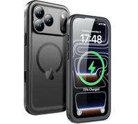 SPORTLINK Waterproof Case - Shockproof Heavy Duty Front Back Cover Built in Screen/Camera Protector 360 Full Body Protective IP68 Dustproof Military Bumper for iPhone 17 Pro (6.3"), Black-Magnetic