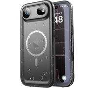 SPORTLINK Waterproof Case - Shockproof Heavy Duty Front Back Cover Built in Screen/Camera Protector 360 Full Body Protective IP68 Dustproof Military Bumper for iPhone 17 Air (6.5"), Black-Magnetic