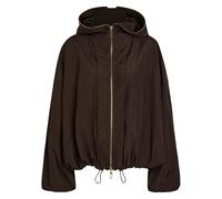 Sportmax Water-repellent Hooded Crinkled Nylon Raincoat - Dark Brown - 12 (UK12 / M)