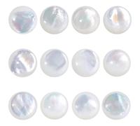 Sportmusies 10pcs Round-Shaped White Shell Flat Back Cabochon for Jewelry Making DIY Art Crafts Home Decor, 8mm