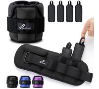 Sportneer Adjustable Ankle Weights: Improved Adjustable Leg Weights, Weight Cuffs Weights for Gym, Fitness, Workout, 1-5 lbs per Ankle, 1-10 lbs per