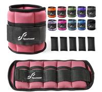 Sportneer Adjustable Ankle Weights Set, 0.45kg - 2.25kg Each, 0.9kg - 4.5kg a Pair, Neoprene, Classic, Peachy-Pink, Ankle Weights, Home Training, Walking, Jogging, CrossFit
