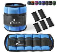 Sportneer Adjustable Ankle Weights Set, Ankle Wrist Weight Straps, 0.23Kg-1.6Kg for Per Ankle, 0.45Kg to 3.15Kg for a Pair, 2 Pack