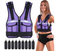 Sportneer Adjustable Weighted Vest 0.9kg to 8kg, 9-in-1 Quickly Adjustable Running Vest for Men and Women, Strength Training, Calisthenics and Gym, Weight Vest