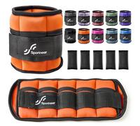Sportneer Ankle Weight, Adjustable Ankle Weights Set, Wrist Strap, 0.45 kg - 2.3 kg (per ankle) / 0.9-4.5 kg (per pair), Orange