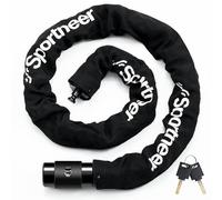 Sportneer Bike Locks High Security, 8MM x 120CM Bike Chain Lock Heavy Duty Anti-Theft Cycling Locks Uncuttable Portable with 2 Keys for Scooter, Bike, Motorcycle, Door, Gate, Fence, Grill