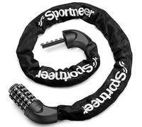 Sportneer Bike Locks - High Security Bicycle Chain Lock 5-Digit Resettable Combination Anti-Theft Cycle Locks Bike Accessories for Bicycle, Motorcycle, Scooter, Door, 6MM x 120CM, Black