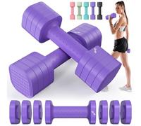 Sportneer Dumbbells Set Women, Adjustable Dumbbells Pair 2-5lbs (0.9-2.3kg), 4-in-1 Weights Dumbbells Set, Compact Weights for Women Home Gym Fitness Training (Purple)