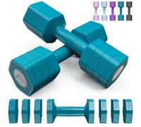 Sportneer Dumbbells Set Women: Each 1kg/1.5kg/2kg/2.5kg, 4-in-1 Weights Dumbbells Set, Weights for Women, Adjustable Dumbbell Pair for Home Gym Fitness Training (New-Blue)