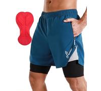 Sportneer MTB Shorts Padded Bike Shorts for Men, 3D Padded Mountain Cycling Shorts Lightweight Loose-fit Riding Biking Bicycle Biker Shorts for Men Zipper Pockets