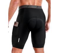 Sportneer Padded Cycling Shorts Mens - Mens Bicycle Cycling Padding Shorts with Pockets for Mountain Road Biking Black