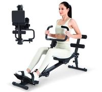 Sportneer Rowing Machine for Home Gym, Foldable Hydraulic Rowing Machine with 12 Resistance Levels, Compact Folding Fitness Equipment with Seat & Backrest, Max 135kg Capacity