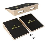 Sportneer Squat Wedge 540kg - 15° Slant Board for Knee Relief, Squats & Strength Training, Non-Slip Wooden Stretch and Mobility Board for Home & Gym