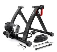 Sportneer Turbo Trainer - Magnetic Stationary Bike Trainer for 26-28" & 700C Wheels - Adjustable 6 Level Resistance Bike Stand for Indoor Riding with Quick Release Lever & Front Wheel Riser Block
