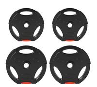 Sportnow Weight Plates Set For Home Gym, 2 X 5Kg, 2 X 2.5Kg, Black