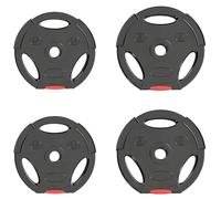 Sportnow Weight Plates Set For Home Gym, 2 X 5Kg, 2 X 2.5Kg, Black