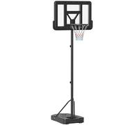 SPORTNOW Height Adjustable Basketball Hoop and Stand, Freestanding Basketball Stand, Net w/Wheels, Enlarged Base, PE Backboard, 2-3.05m - Black