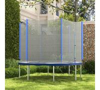 SPORTNOW 10ft Trampoline Net Replacement with 6 Plastic Pole Covers, Weather-Resistant Trampoline Netting Replacement with Zipped Entrance, Poles Not Included, Blue