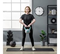 SPORTNOW 10kg Kettle Bell with Handle for Home Gym, Light Blue & Grey SPORTNOW Light Blue