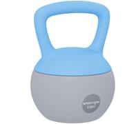 SPORTNOW Soft Kettlebell, 10kg Kettle Bell with Non-Slip Handle for Home Gym Weight Lifting and Strength Training, Pink and Grey