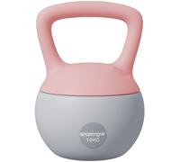 SPORTNOW 10KG Kettlebell with Soft Body and Non-Slip Handle, Pink and Grey, Pink