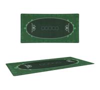 SPORTNOW 120 x 60 cm Professional Texas Hold'em Poker Mat 6 Player Water-Resistant Poker Table Mat with Felt Surface Carry Bag, Green