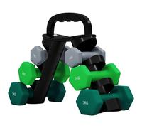 SPORTNOW 12kg/18kg Dumbbells Set with Carry Storage Rack of 6 Weights | Portable Rack Weight for Fitness