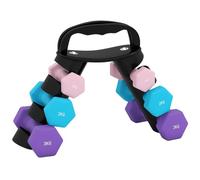 SPORTNOW Dumbbells Set With Storage Rack - 2 X 1kg - 2 X 2kg - 2 X 3kg - Pink | TJ Hughes