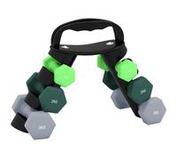 SPORTNOW Dumbbells Set with Carry Storage Rack, Set of 6 Weights, Green