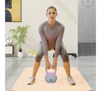 SPORTNOW 12KG Kettlebell with Soft Body and Non-Slip Handle, Purple, Grey - 21W x 21D x 30Hcm