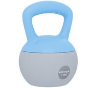 SPORTNOW 12KG Soft Kettlebell, Kettlebell with Non-Slip Handle for Home Gym, Weight Lifting, Strength Training, Light Blue/Grey