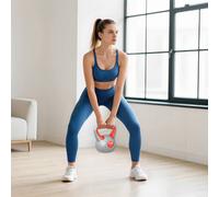 Sportnow 14Kg Kettle Bell With Handle For Home Gym, Red And Grey Red