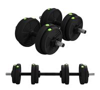 SPORTNOW 15KGS 2-in-1 Adjustable Weight Barbell & Dumbbells Set, Free Weights Set for Home Gym Strength Training