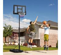 SPORTNOW 2.3-3.05m Basketball Hoop & Stand with Weighted Base & Wheels in Black SPORTNOW Black