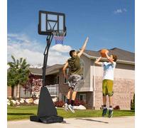Sportnow 2.45-3.05M Portable Basketball Hoop And Stand With Wheels, Black