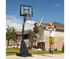 SPORTNOW 2.45-3.05m Portable Basketball Hoop and Stand with Wheels, Black