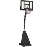 Sportnow 2.45-3.05M Portable Basketball Hoop And Stand With Wheels In Black Black