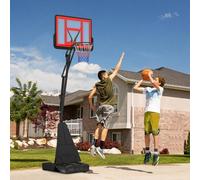 SPORTNOW 2.45-3.05m Portable Basketball Hoop And Stand With Wheels - Red/Black - Red | TJ Hughes