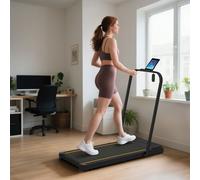 SPORTNOW 2.5HP Folding Treadmill Walking Pad, 1-6km/h Under Desk Treadmill, with LED Display, Phone Holder and Remote Control for Home Gym Office, No Assembly, Orange