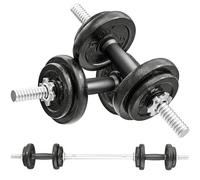 SPORTNOW 2-in-1 Adjustable Dumbbells Set, 20kg Cast Iron Dumbbells with Non-Slip Grip, Great for Strength Training, Weight Lifting, Bodybuilding, Home Gym Equipment for Men & Women