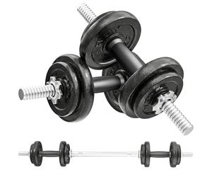SPORTNOW 2-in-1 Adjustable Dumbbells Set, 20kg Cast Iron Dumbbells with Non-Slip Grip, Great for Strength Training, Weight Lifting, Bodybuilding, Home Gym Equipment for Men & Women