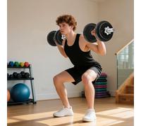 Sportnow 2-In-1 Adjustable Dumbbells Set, 20Kg Weights Dumbbells Set