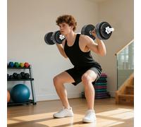 SPORTNOW 2-in-1 Adjustable Dumbbells Set, 30kg Weights Dumbbells Set