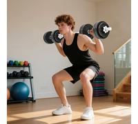 Sportnow 2-In-1 Adjustable Dumbbells Set, 30Kg Weights Dumbbells Set
