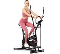 SPORTNOW 2 in 1 Elliptical Cross Trainer for Home with Adjustable Seat | Elliptical Machine with Bluetooth App, Adjustable Resistance, Forward & Reverse Motion, LCD Monitor, Tablet Holder, Wheels